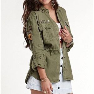 Junior's Kendall+Kylie Pacsun Green Military Jacket